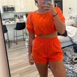 ORANGE SET - Cecilia corduroy shorts - size small